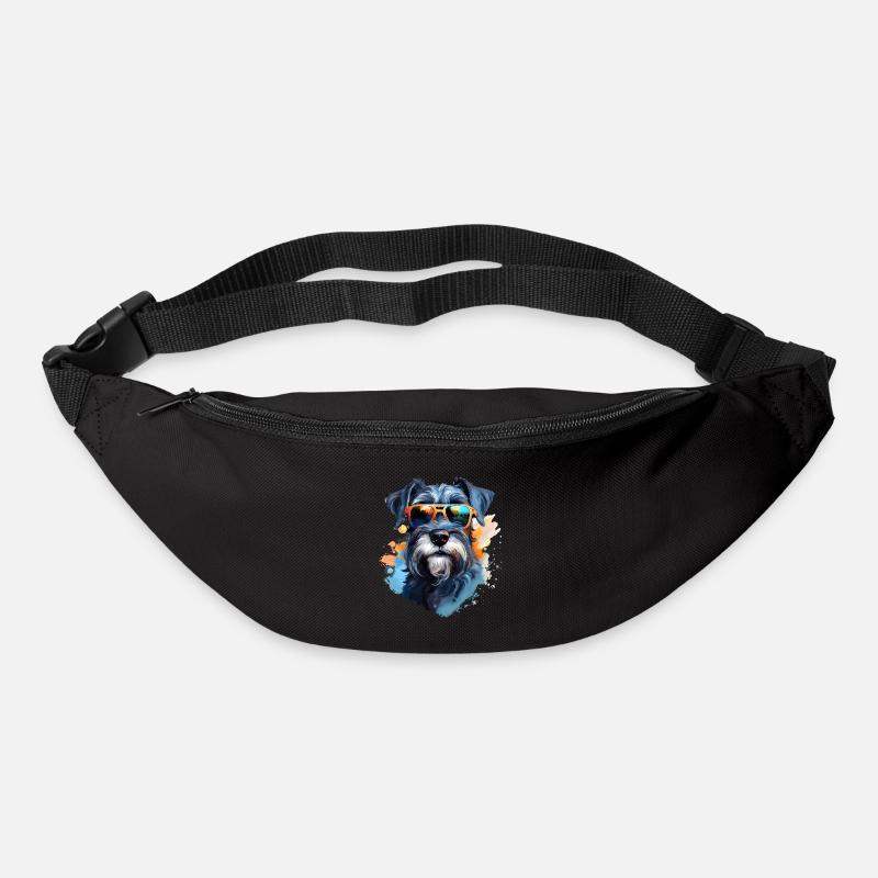 Schnauzer mit Sonnenbrille - Gürteltasche - Schwarz