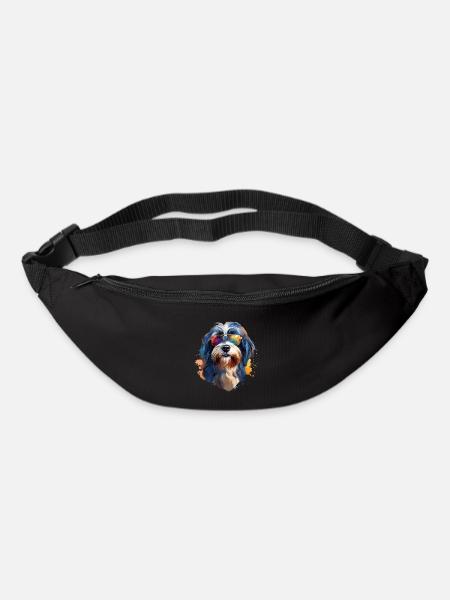 Tibet Terrier mit Sonnenbrille - Gürteltasche - Schwarz