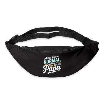 Avant j'étais normal, maintenant je suis papa - Sac banane - noir - Devant