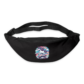 Regenbogen Einhorn Skateboard - Gürteltasche - Schwarz - Vorne