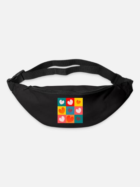 HERZ. NOEL. WEIHNACHTEN. HERZ. HERZ. VATERTAG - Gürteltasche - Schwarz
