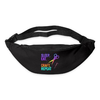Sleep, Eat, Craft, Repeat - Bum bag - black - Front