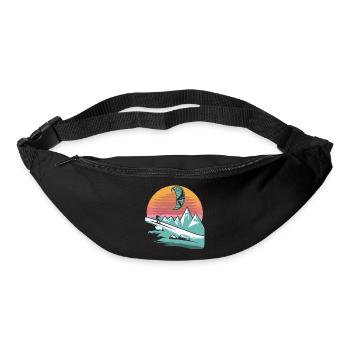 Snowkite Coucher de soleil minimaliste - Sac banane - noir - Devant