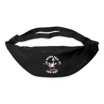 Leg Day Gans Beintraining witzig Gym Geschenk - Gürteltasche - Schwarz - Vorne