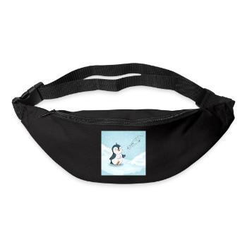 Cute penguin singing in the snow - Bum bag - black - Front