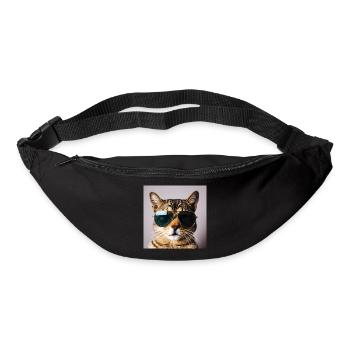 Cat with sunglasses - Bum bag - black - Front