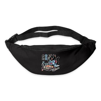 Sushi Chat Noir Kimono Maki Nigiri Cadeau - Sac banane - noir - Devant