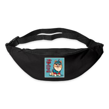Hund im Superheldenkostüm - Gürteltasche - Schwarz - Vorne