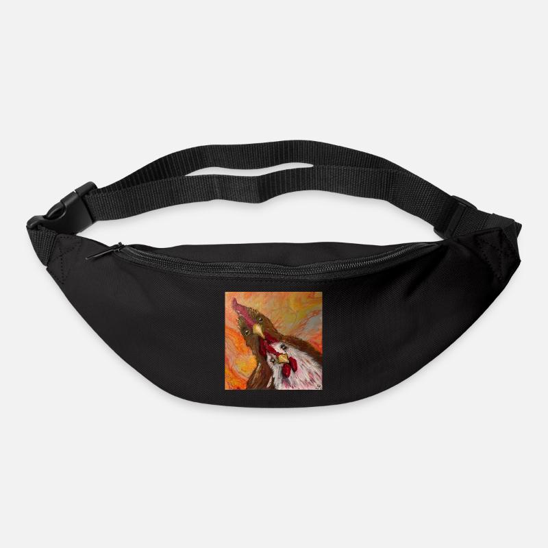Rooster and chicken - Bum bag - black