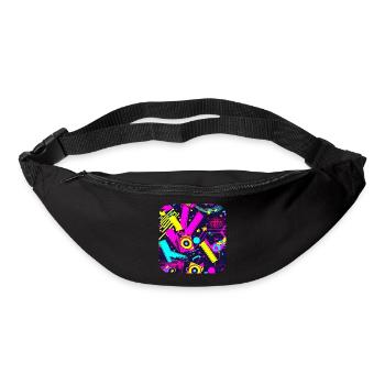 80er Neon Style Vintage Remix - Gürteltasche - Schwarz - Vorne