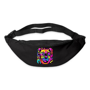 Neon Style Bear Neon Sign - Bum bag - black - Front