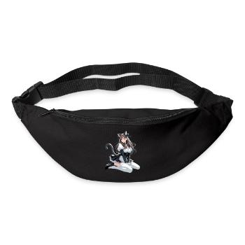 Chat Costume Belle Femme Cosplay Cadeau - Sac banane - noir - Devant