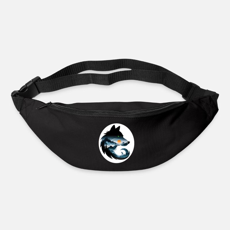 Wolf Landschaft - Gürteltasche - Schwarz