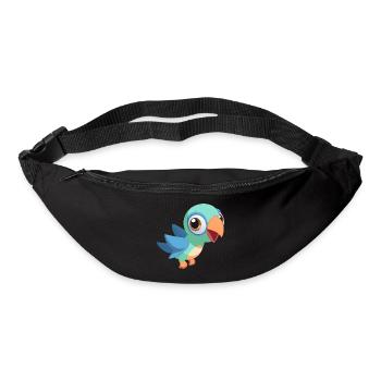 Bunter Baby-Papagei im Flug (v02) - Gürteltasche - Schwarz - Vorne