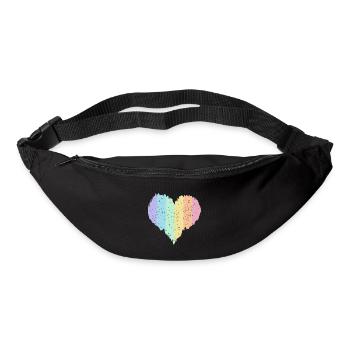 Rainbow Heart Pastel Colors Pride Month LGBTQ+ - Bum bag - black - Front
