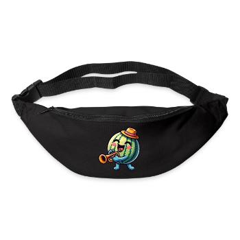 Pastèque drôle avec trompette - Sac banane - noir - Devant