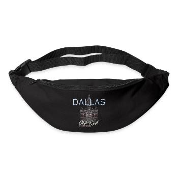 Dallas, Dessin à la main Landmark, Texas, Amérique - Sac banane - noir - Devant