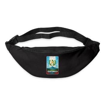 Volcan du Guatemala et armoiries nationales - Sac banane - noir - Devant