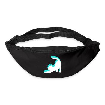 katze gestreckt, schattiert - Gürteltasche - Schwarz - Vorne