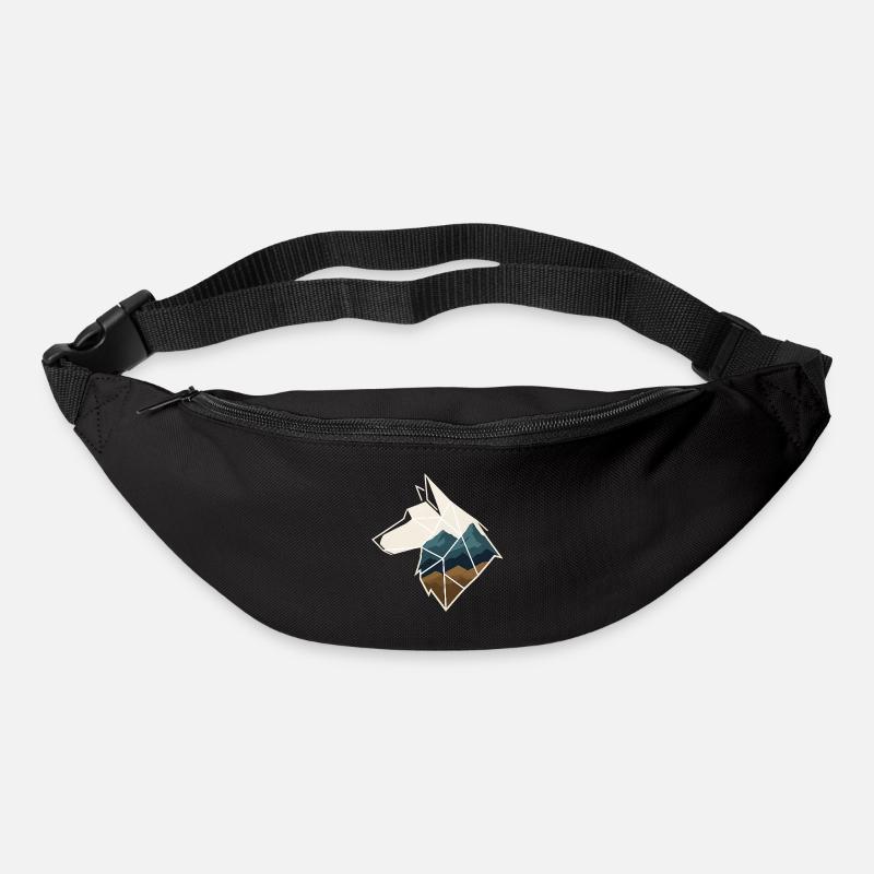 Geometric Wolf - Bum bag - black
