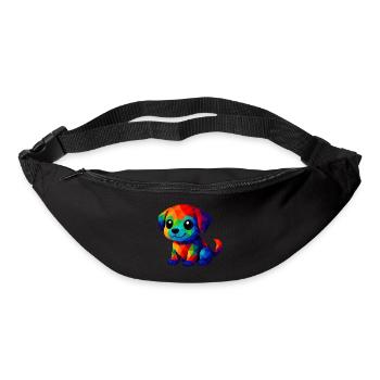 WPAP Kawaii Polygon Style Animals Baby Dogs Puppy - Bum bag - black - Front