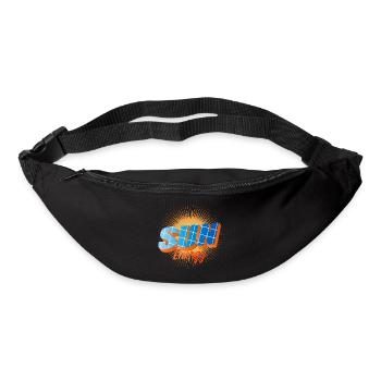 Typography with solar cells and bright sun - Bum bag - black - Front