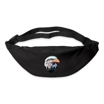 Eagle Head Low Poly Art Logo Design - Bum bag - black - Front