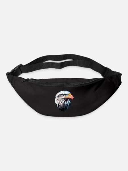 Adler Kopf Low Poly Art Logo Design - Gürteltasche - Schwarz