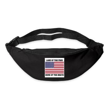 Drapeau patriotique américain avec texte en gras - Sac banane - noir - Devant