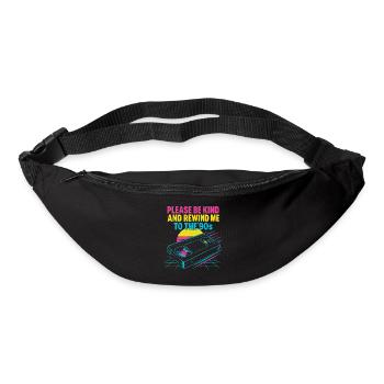 Retro 90s Cassette Tape and Sunset Design - Bum bag - black - Front