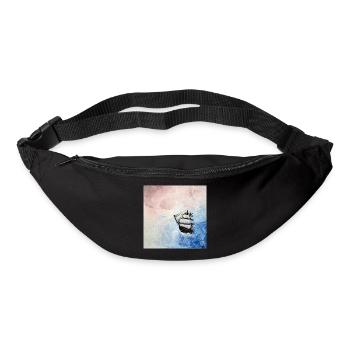 Historic Sailing Ship Against a Cloudy Sky - Bum bag - black - Front