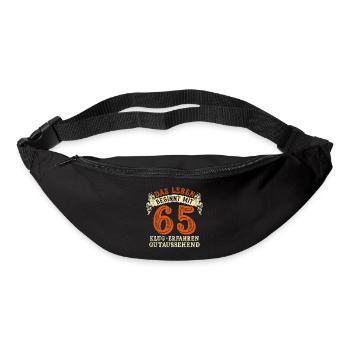 Das Leben beginnt mit 65 zum 65. Geburtstag - Gürteltasche - Schwarz - Vorne