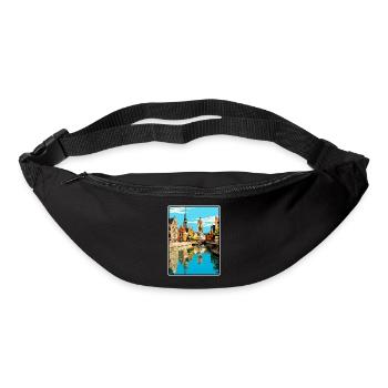 Ghent Belgium Charming City Skyline Illustration - Bum bag - black - Front