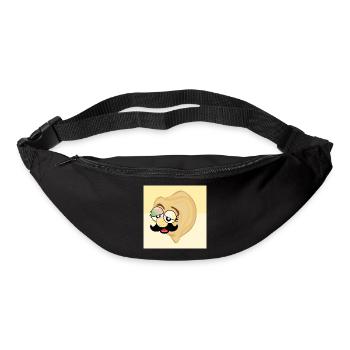 Pois chiches papa moustache - Sac banane - noir - Devant