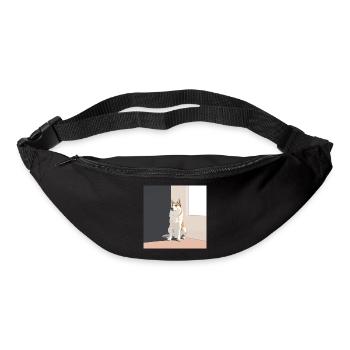Illustration de Husky dans le style scandinave - Sac banane - noir - Devant