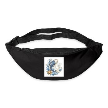 Koi Fish & Lotus – Romantic Japan Design - Bum bag - black - Front