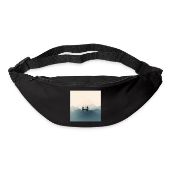 Sailing boat in minimalist ocean - Bum bag - black - Front