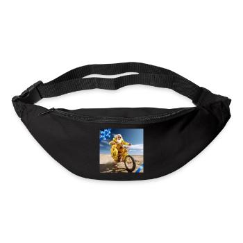 Aventure vibrante sur la plage des personnes âgées dans un style rétro - Sac banane - noir - Devant