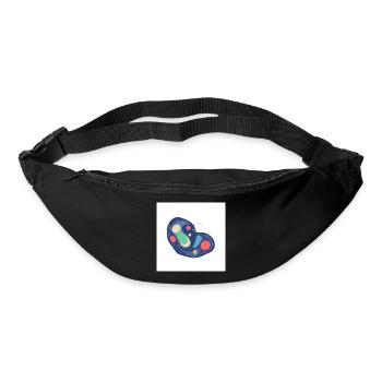 Motif abstrait Cosmos en bleu - Sac banane - noir - Devant
