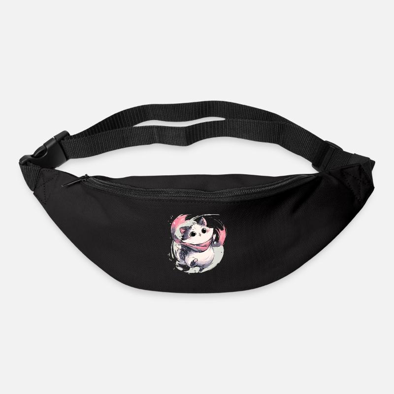 Cuddly kitten with pink scarf - Bum bag - black
