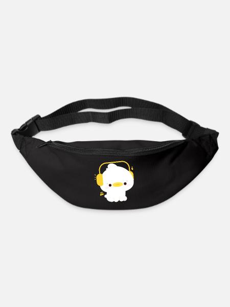 Ente mit Kopfhörern - Gürteltasche - Schwarz
