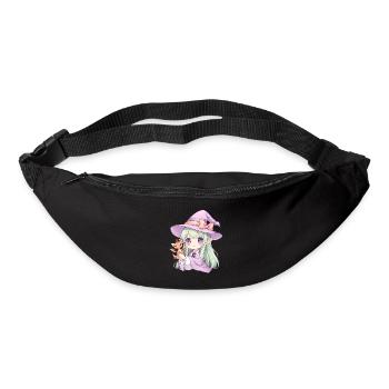 Kawaii Anime Hexe mit Drachen - Gürteltasche - Schwarz - Vorne