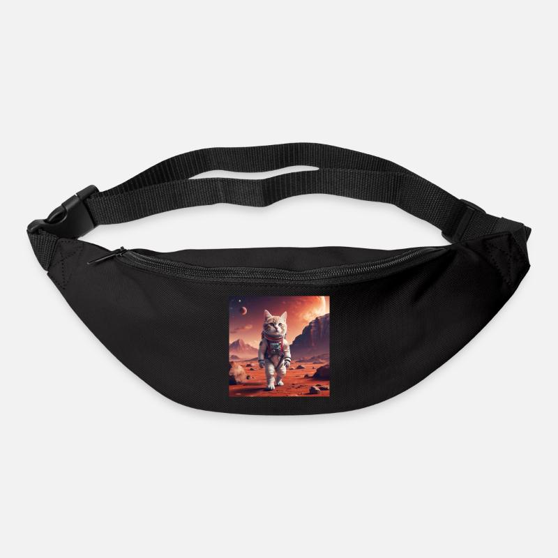Cat astronaut on Mars - Bum bag - black