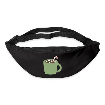 Green Mug Cocoa with Candy Cane - Bum bag - black - Front