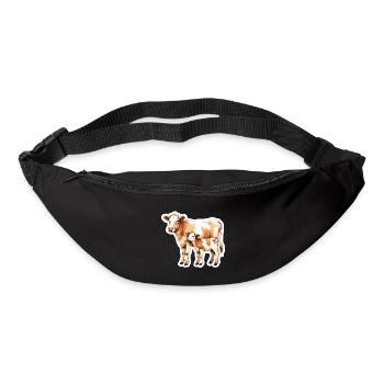 Kuhliebe – Mutter und Kalb - Gürteltasche - Schwarz - Vorne