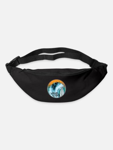 Welle im Surfzauber Patch - Gürteltasche - Schwarz