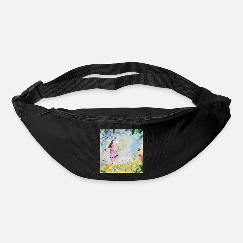 Elfe au royaume des fleurs - Sac banane - noir
