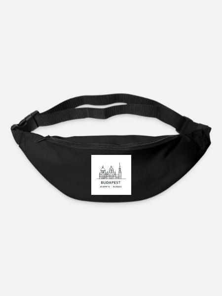 Budapest Line Art Silhouette Landmark - Bum bag - black