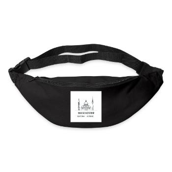 Silhouette d’art au trait de Hanovre Monument - Sac banane - noir - Devant