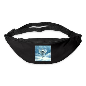 Skelettengel mit Heiligenschein in Wolken - Gürteltasche - Schwarz - Vorne